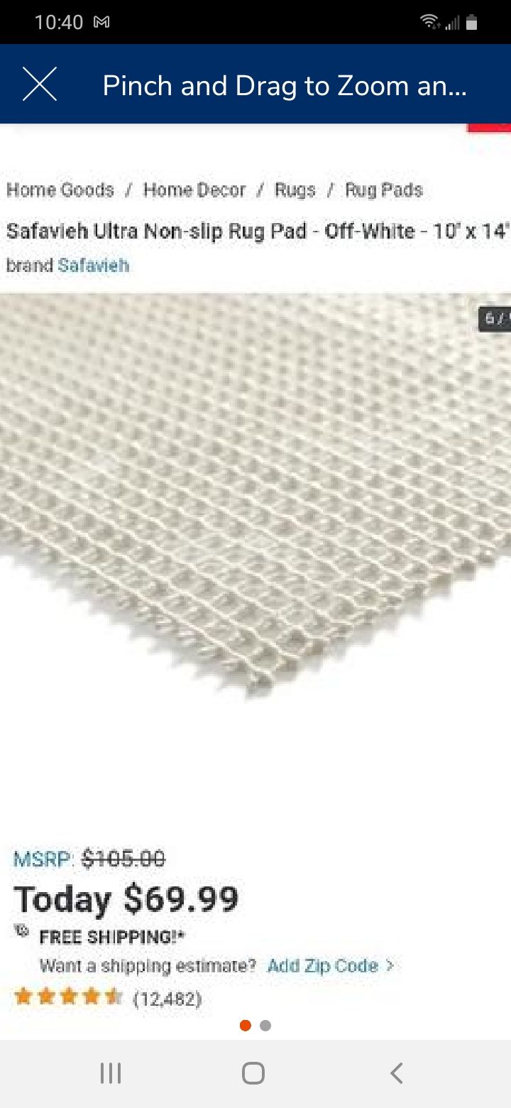 Safavieh nonslip rug pad