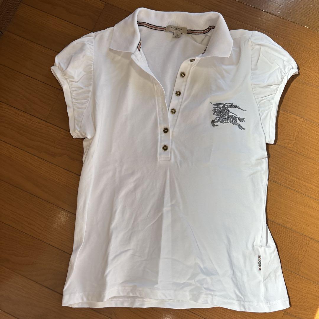 BURBERRY White Polo Shirt Size L