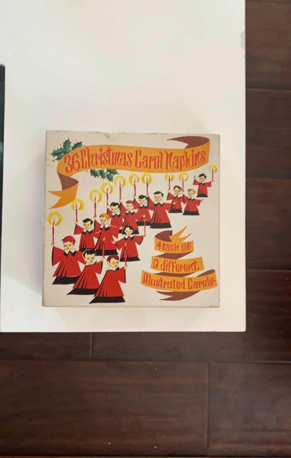 Vintage Christmas Carol Napkins in the box 36ct