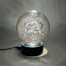 Blown Glass Bubble Sphere + LED Light