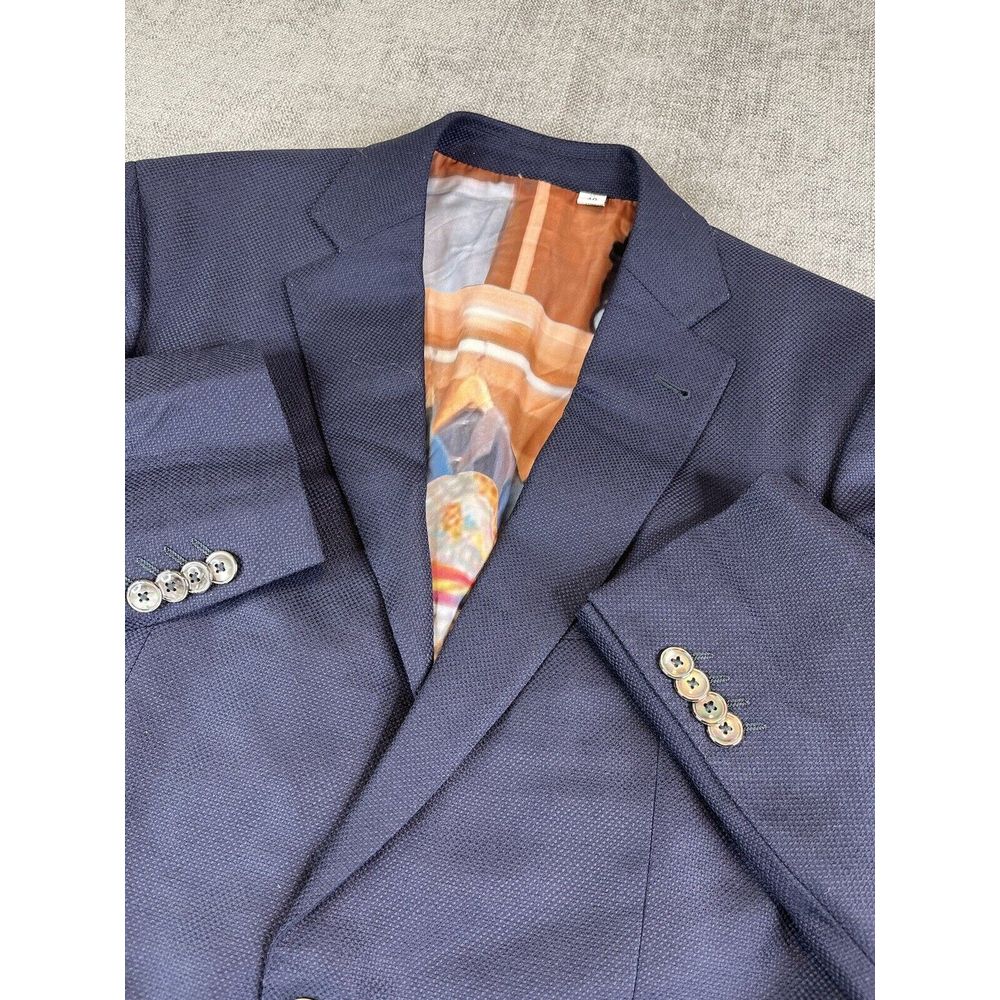 *NWOT* Robert Graham Blazer Men Navy Blue Wool Blend Stretch Sport Coat - Sz 40