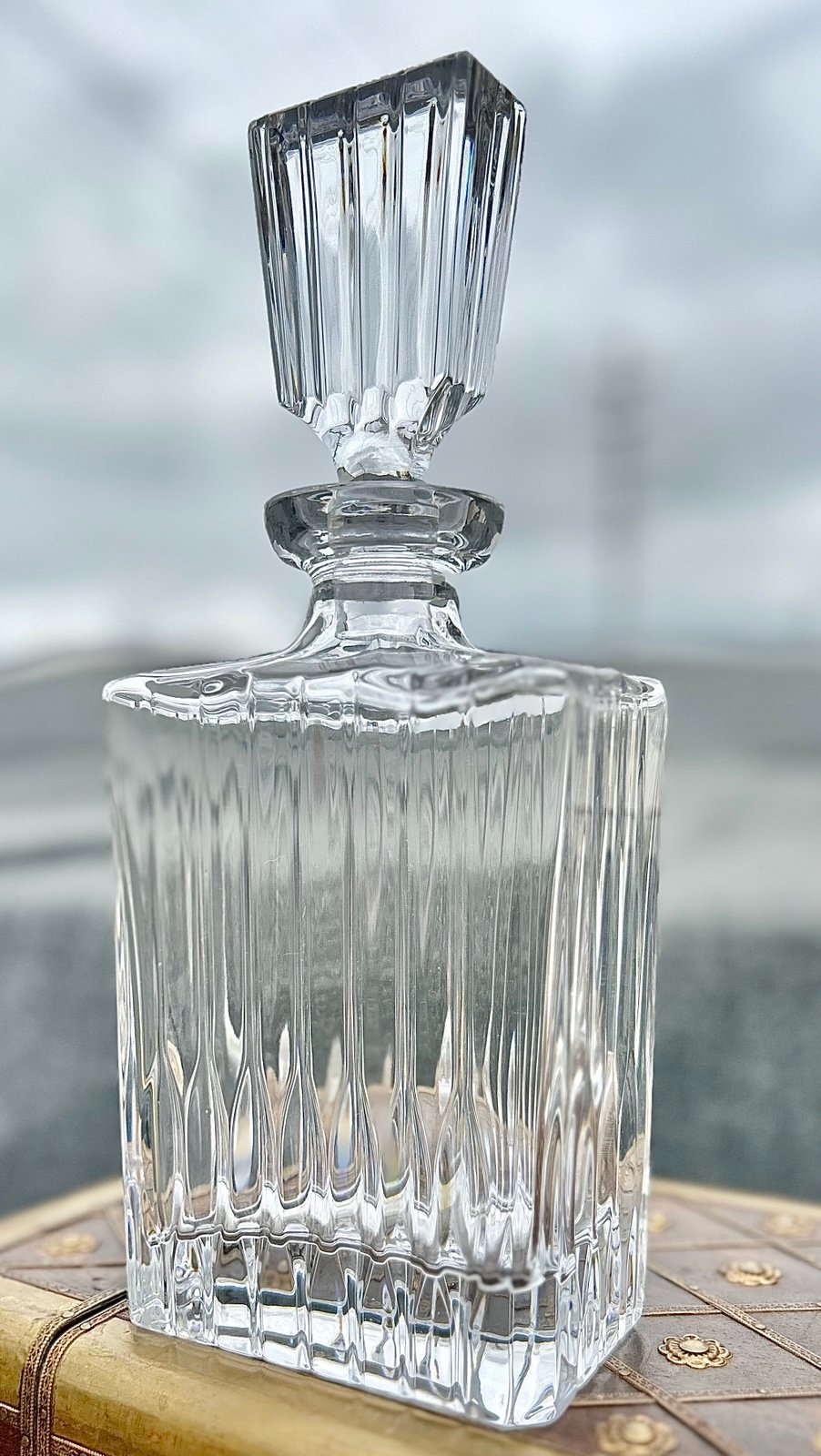 Vintage Discontinued Mikasa Park Lane Vertical Cut Lead Crystal Liquor Decanter