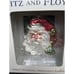 Brand New! Fitz & Floyd Blown Glass Christmas Ornament JOSN Santa Head