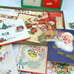 Vintage Christmas Cards and Ephemera in Decorative Box - More than 60 pieces Lot