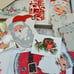 Vintage Christmas Cards and Ephemera in Decorative Box - More than 60 pieces Lot