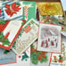 Vintage Christmas Cards and Ephemera in Decorative Box - More than 60 pieces Lot