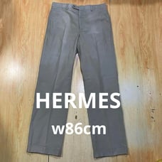 HERMÈS thick cotton piqué material pants in size 52, waist 86cm, in beige color.