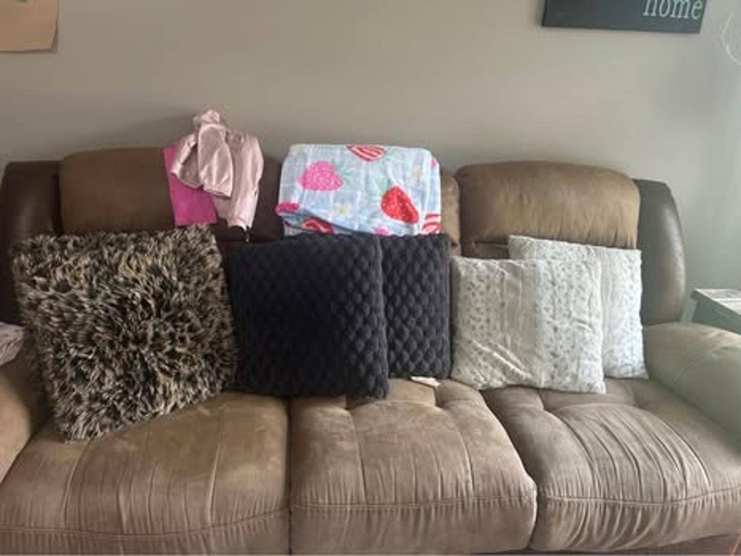 Faux fur couch pillows