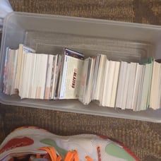Boxes of sports cards