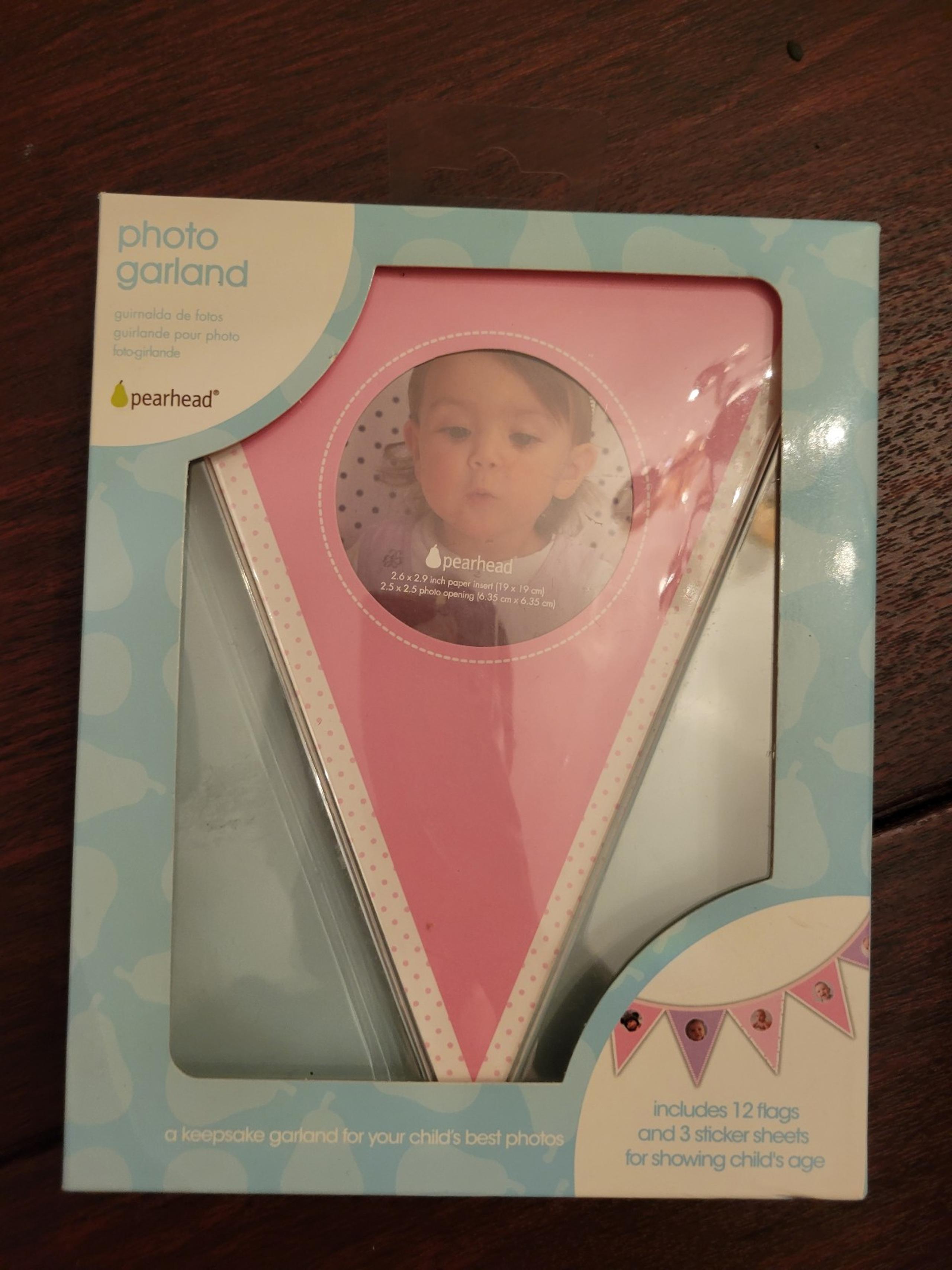 NEW Pearhead photo garland for first birthday girl