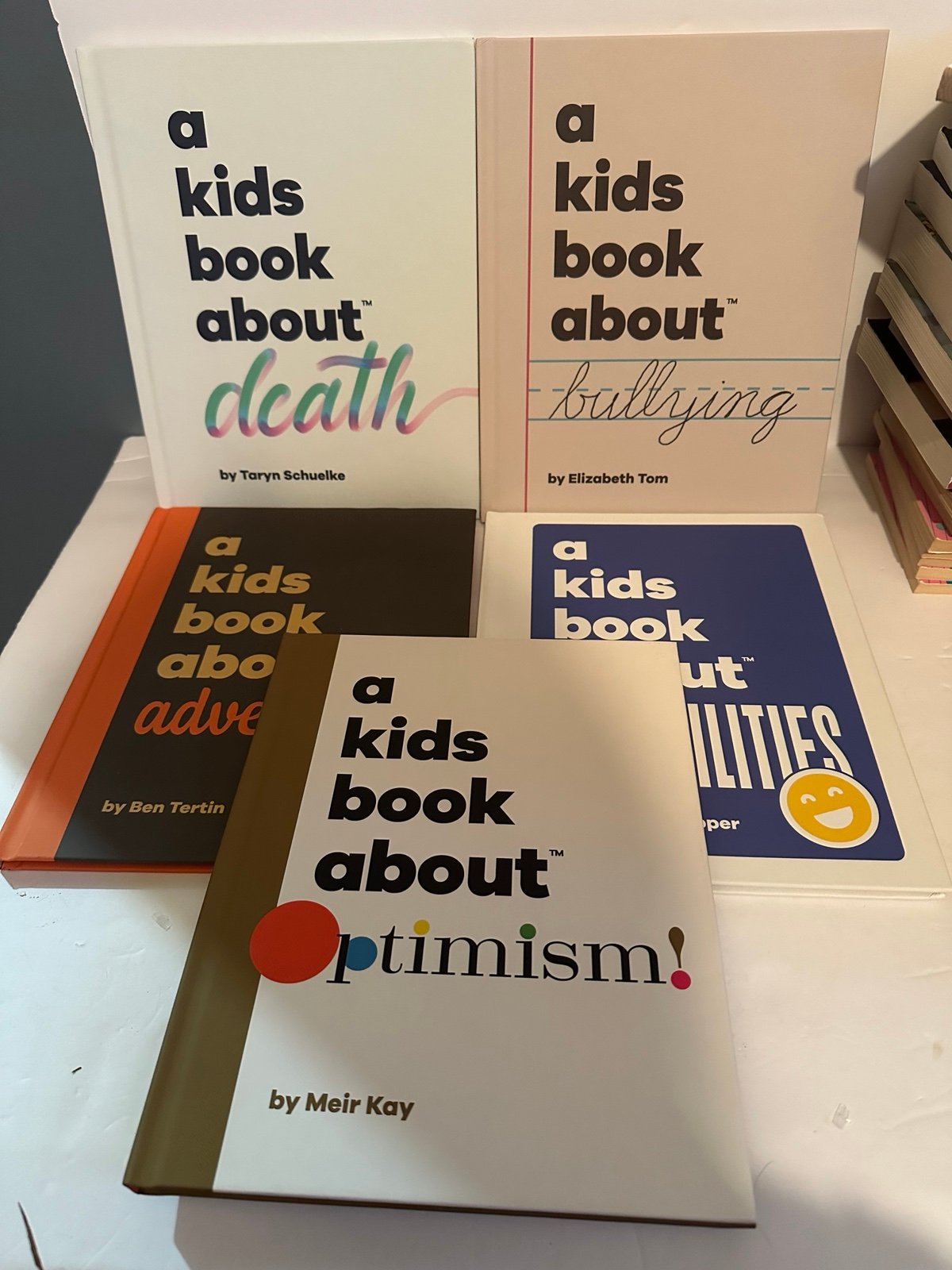 A Kids Book About Death Bullying Disabilities adventure optimism, set of 5 HC