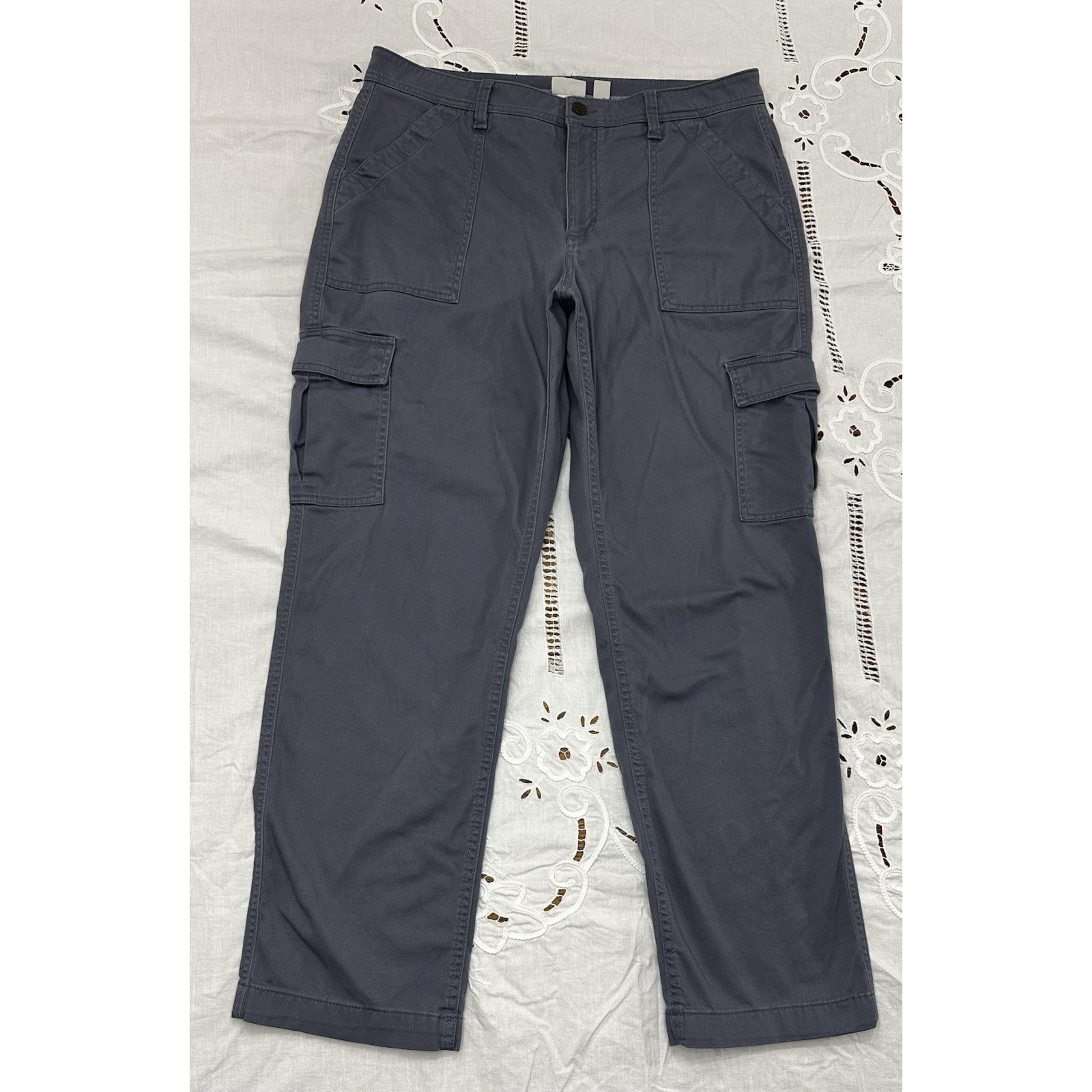 L.L. Bean Women's 14-Reg Navy Blue Utility Cargo Pants Y2K