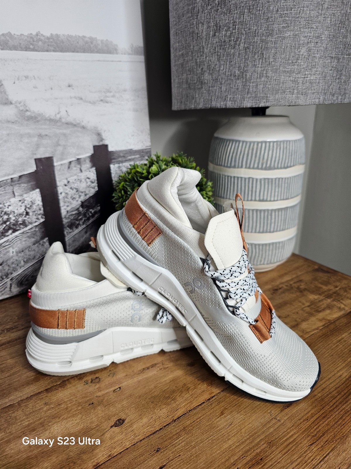 Brown and White Shoes