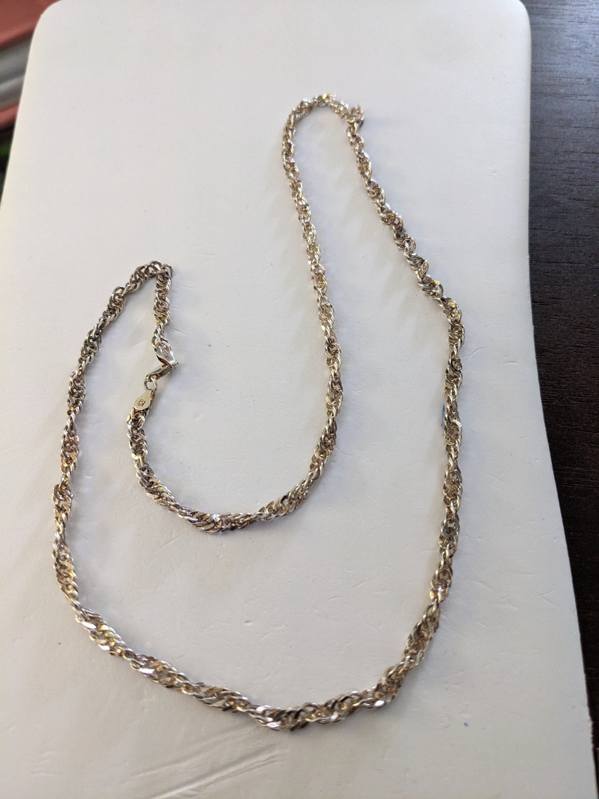 NEW 925 ITALY STERLING SILVER GOLD SINGAPORE 24 NECK CHAIN NECKLACE