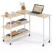 360° Rotatable Sofa Side Table L-shaped Laptop Desk Snack Table w/Shelf