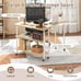 360° Rotatable Sofa Side Table L-shaped Laptop Desk Snack Table w/Shelf