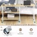 360° Rotatable Sofa Side Table L-shaped Laptop Desk Snack Table w/Shelf