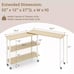 360° Rotatable Sofa Side Table L-shaped Laptop Desk Snack Table w/Shelf
