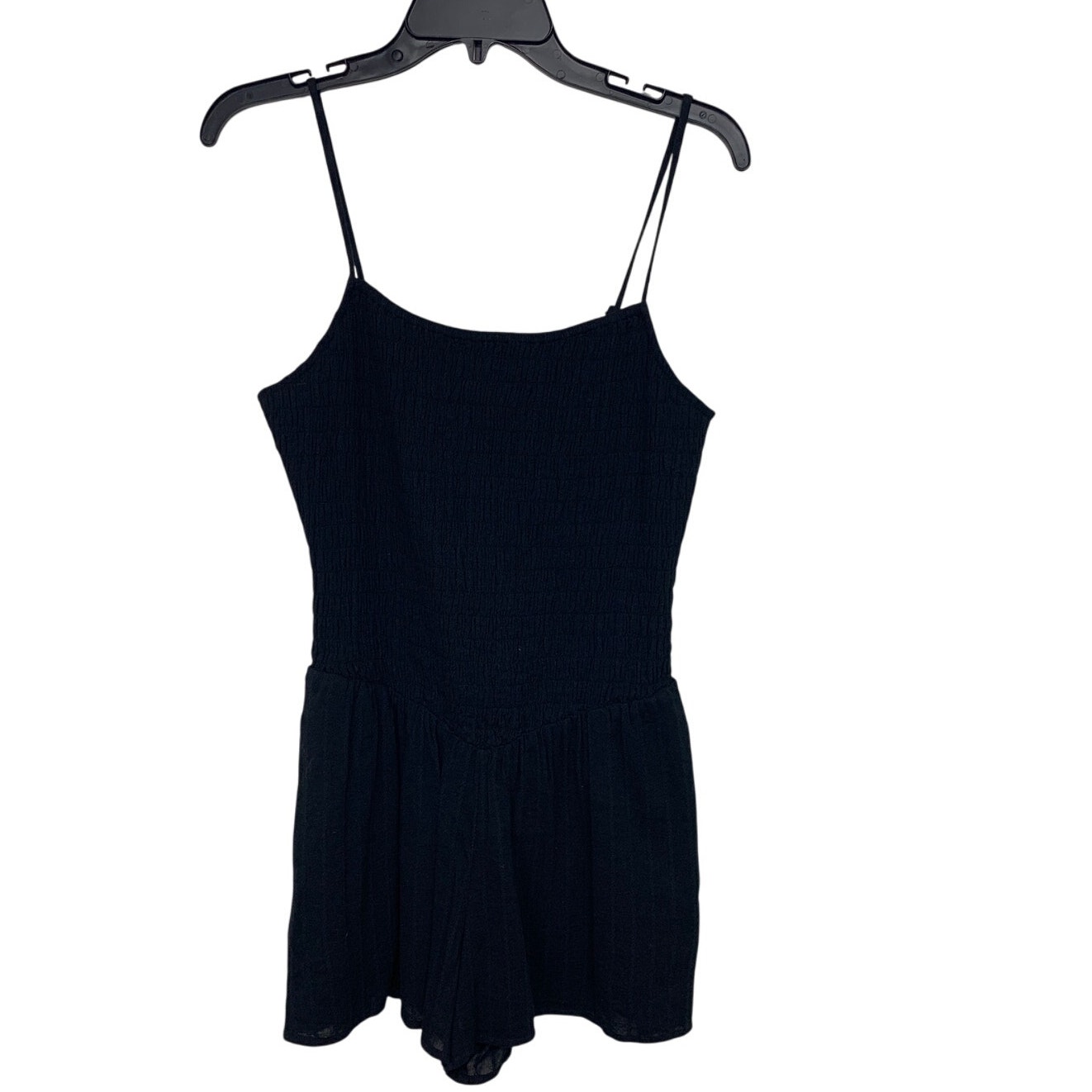 New American Eagle Womens Medium Black LBD Ajustable Strap Smocked Mini Dress