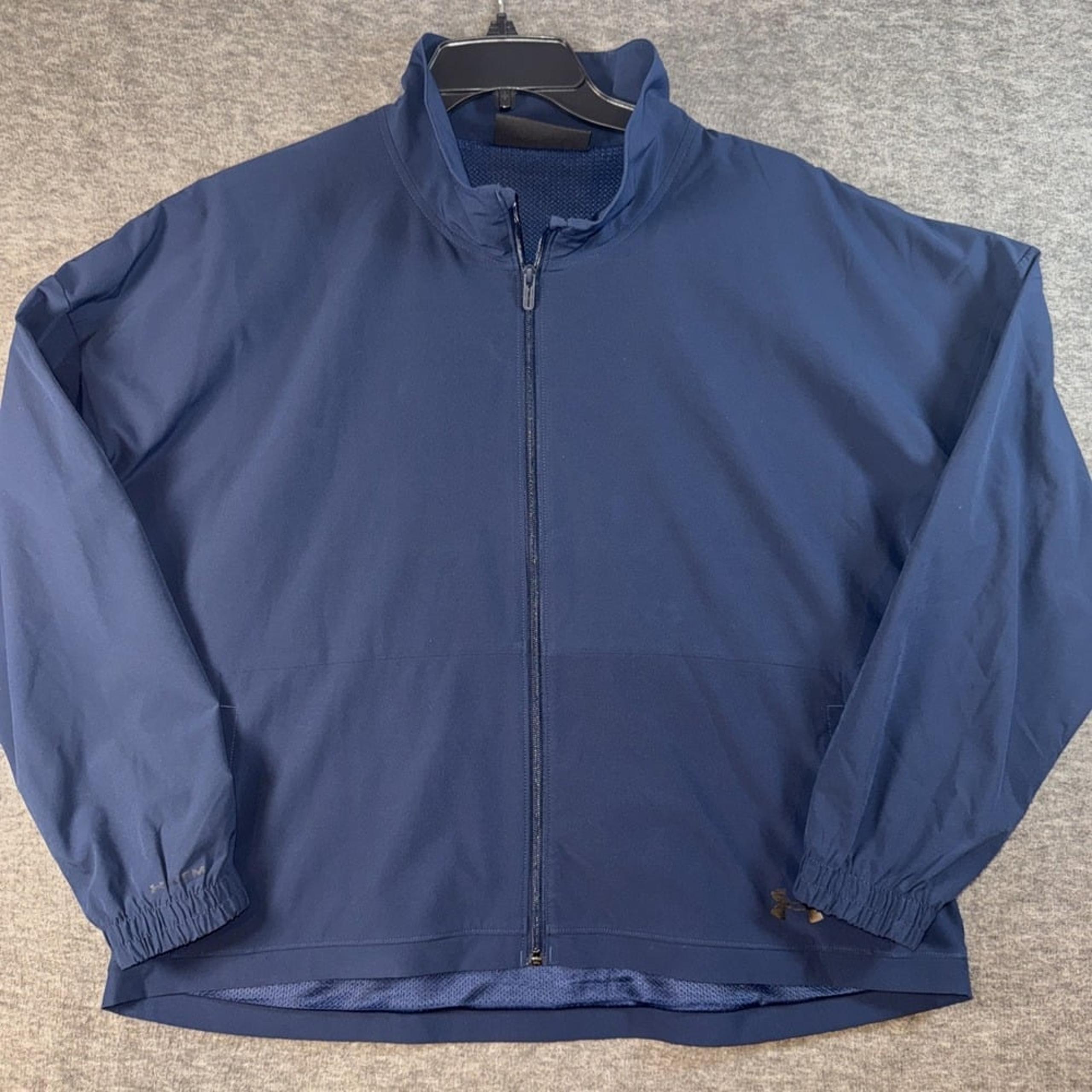 Under Armour Storm Women Woven Loose Full Zip Windbreaker Jacket Navy Blue Sz XL