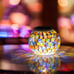 Color Changing Solar Powered Glass Mosaic Ball Led Garden Lights, Rechargeable