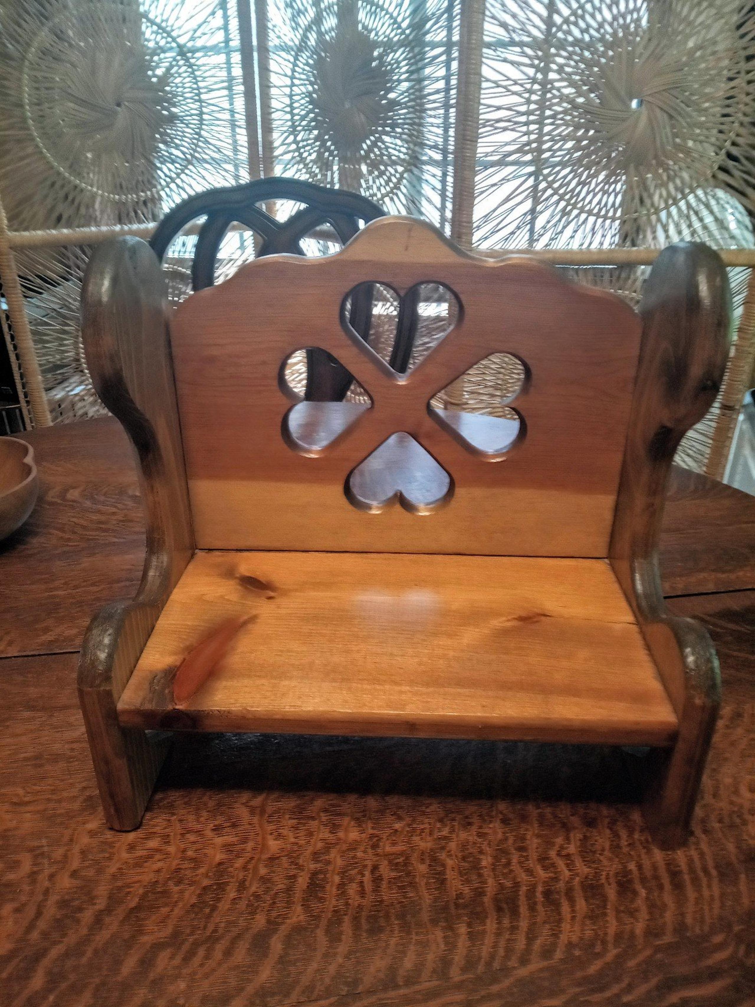 Handmade Wooden Heart Cut Out Bench