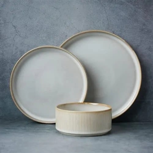 Famiware Star Dinnerware Sets, Plates and Bowls Set for 4, 12 Piece Dish Set