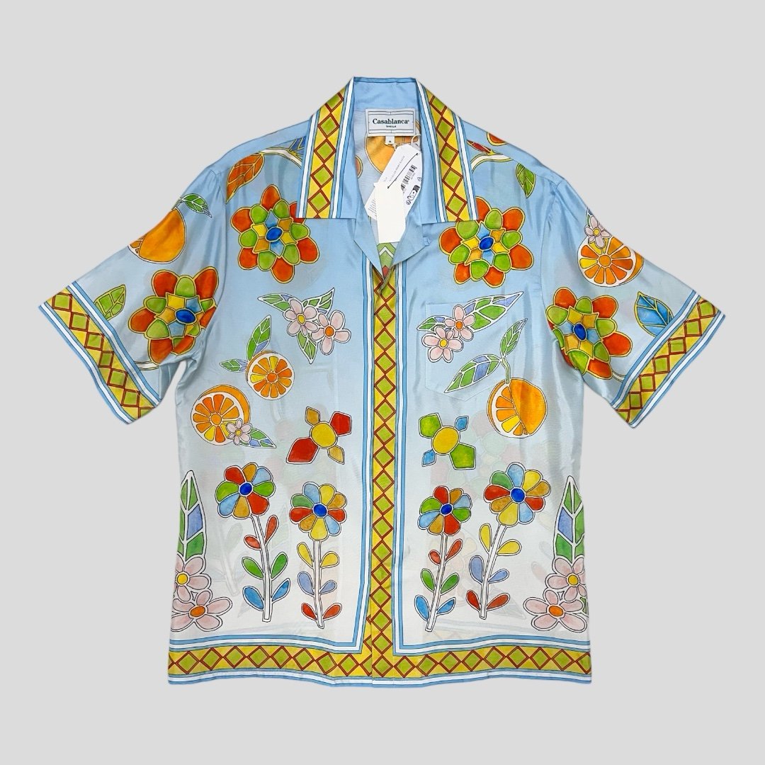 1055 Casablanca Yaruba Flower Silk Shirt SZ M NWT