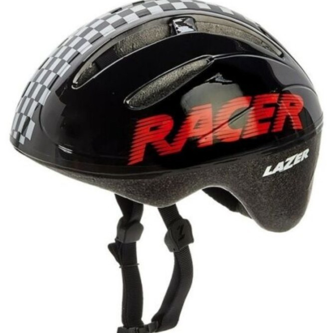 Lazer Racer II Black and White Kids Checkered Kid Helmet