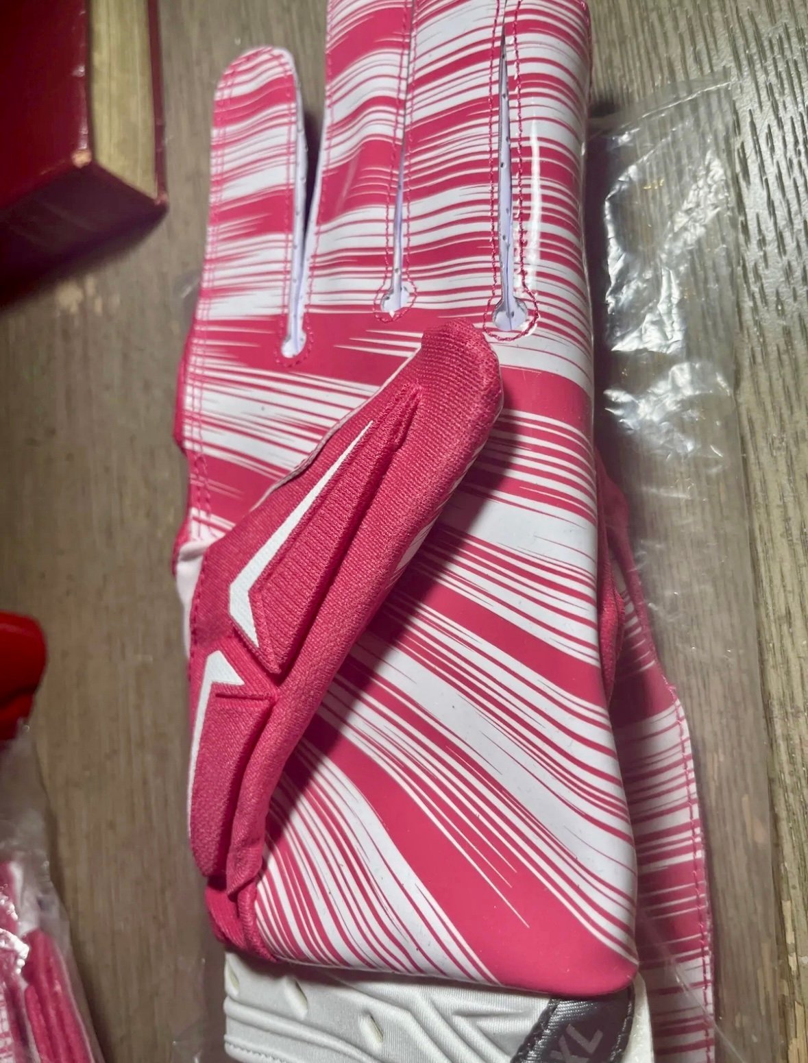 Nike Superbad 3.0 Football Gloves Adult 4XL Pink/White Receiver Grip NEW
