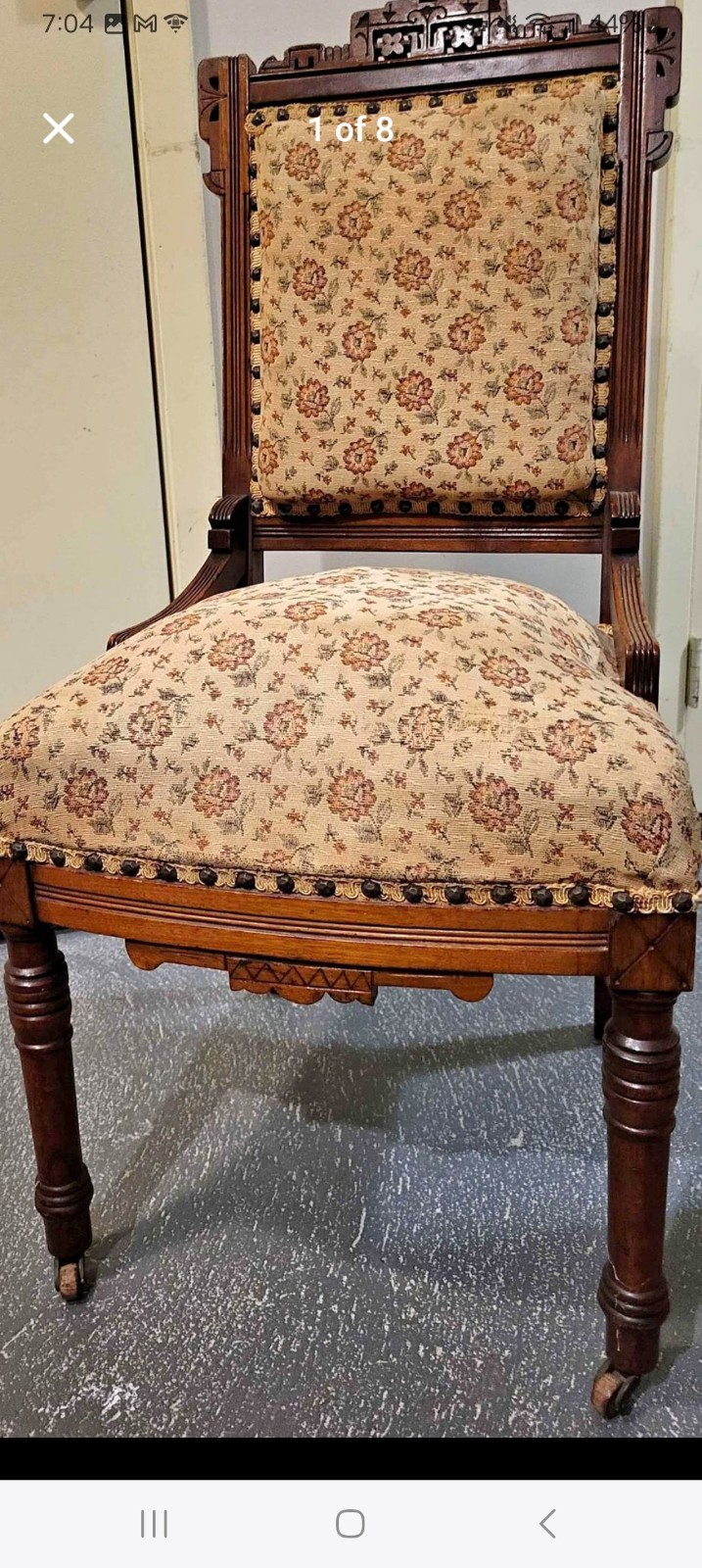 Antique Eastlake wooden chair