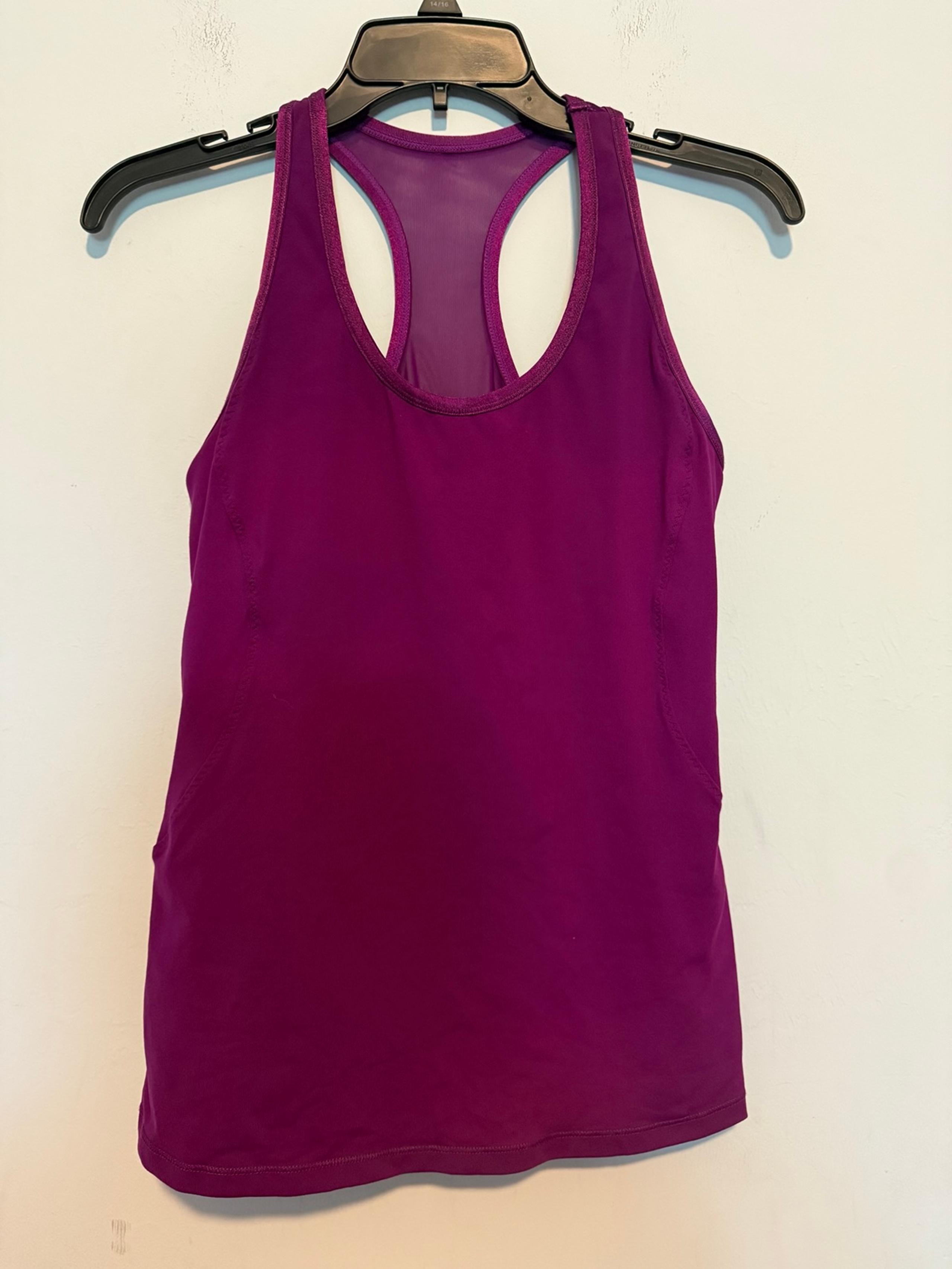 Alo Tank Top Womens M Plum Sleeveless All Day Lightweight With Lining Mesh