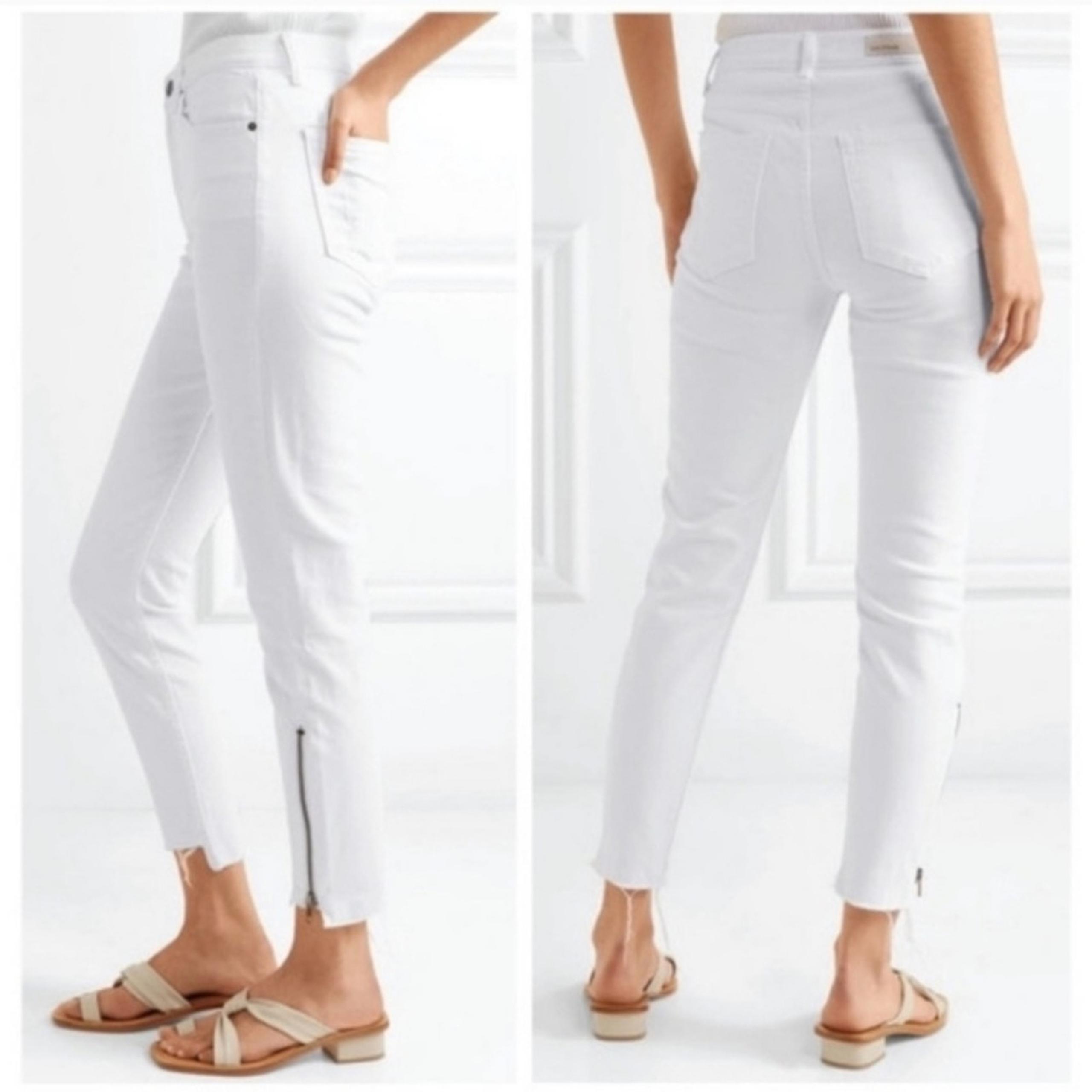 GRLFRND | Women’s The Kendall High Rise Ankle Zipper Jeans White Noise Denim 26