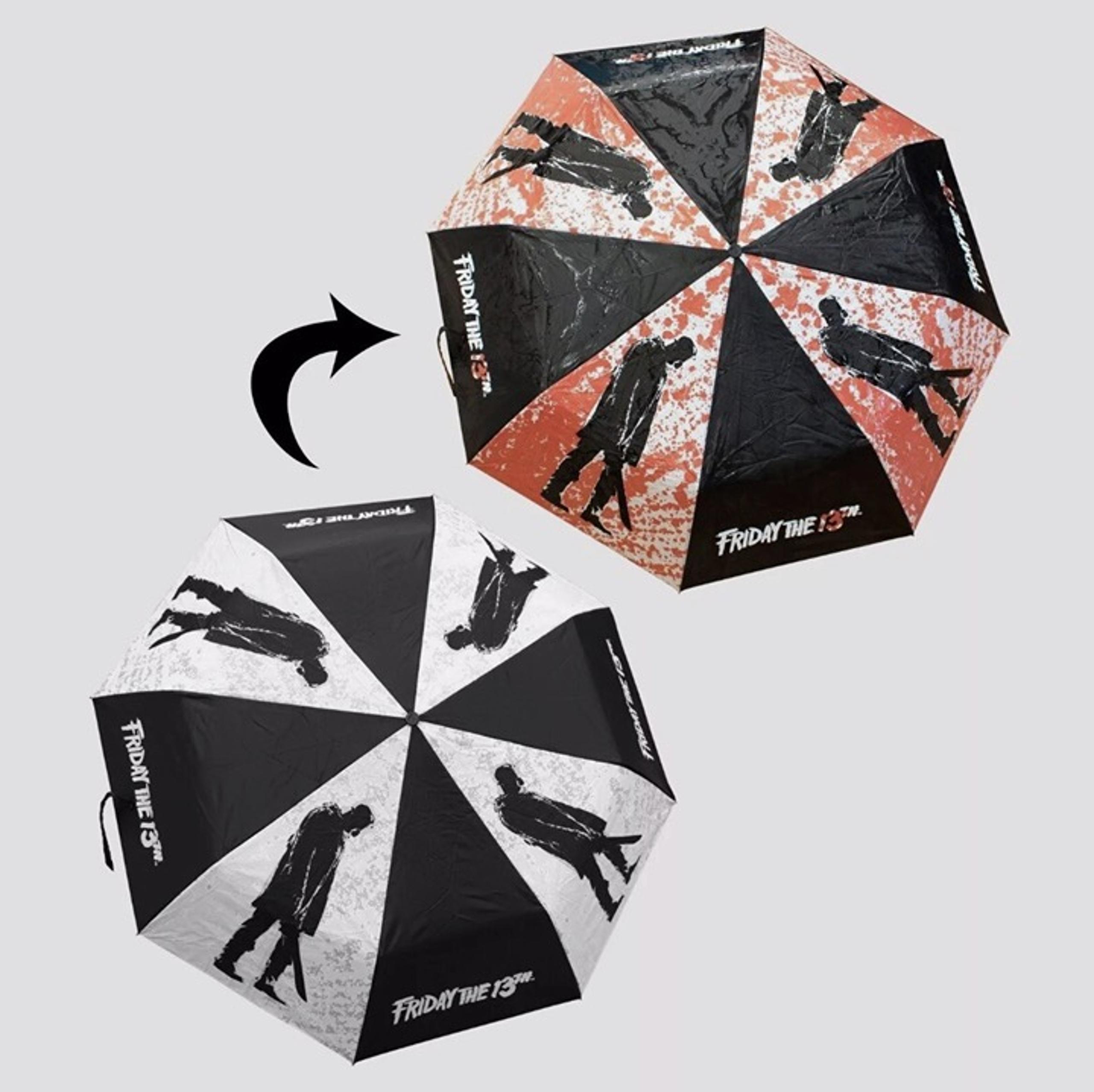 Friday The 13th Umbrella Jason Voorhees Color Changing Blood Splatter Horror