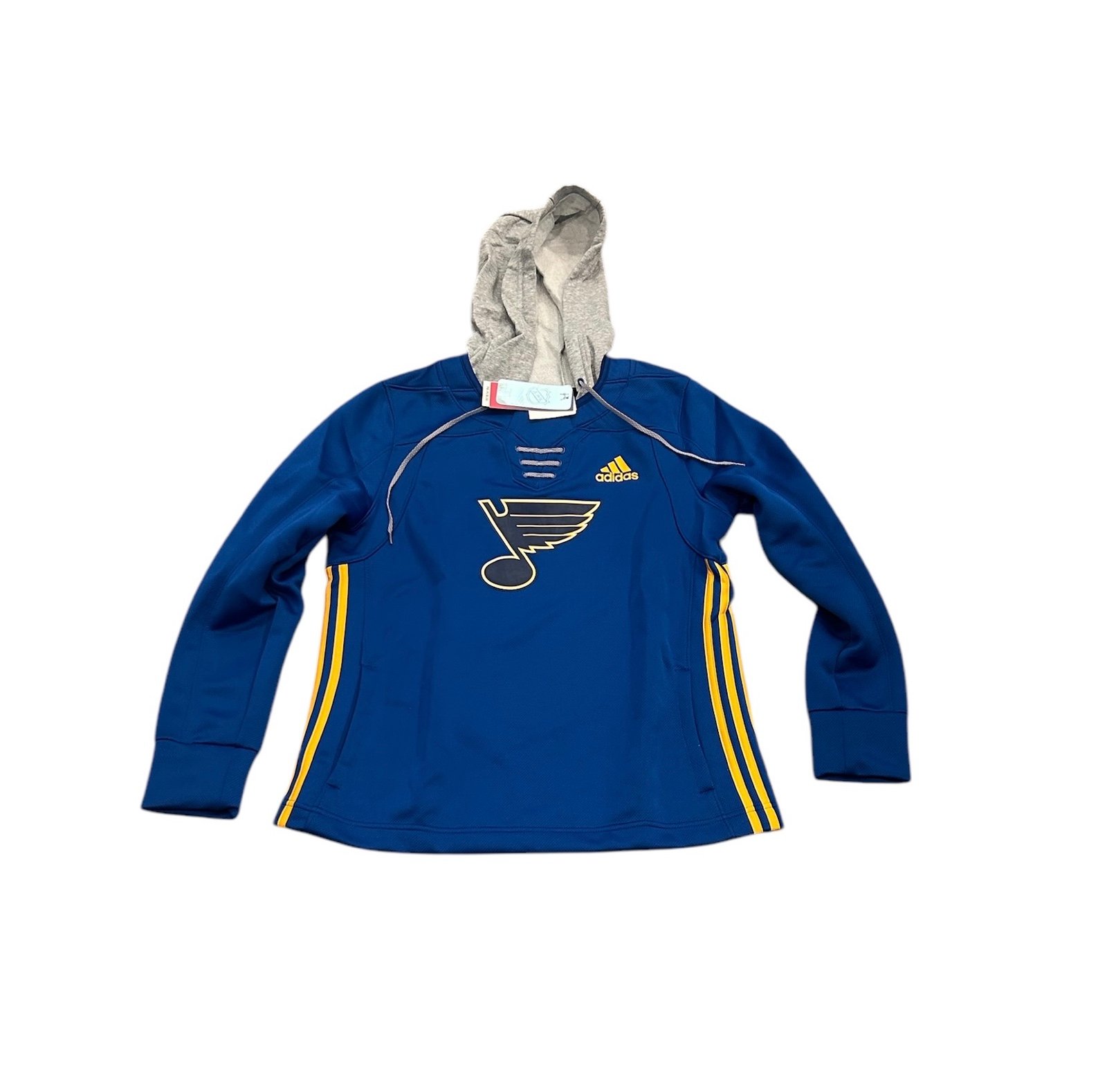 St. Louis Blues Adidas Women’s Lace Up Pullover Hoodie Sweatshirt XXL 2XL