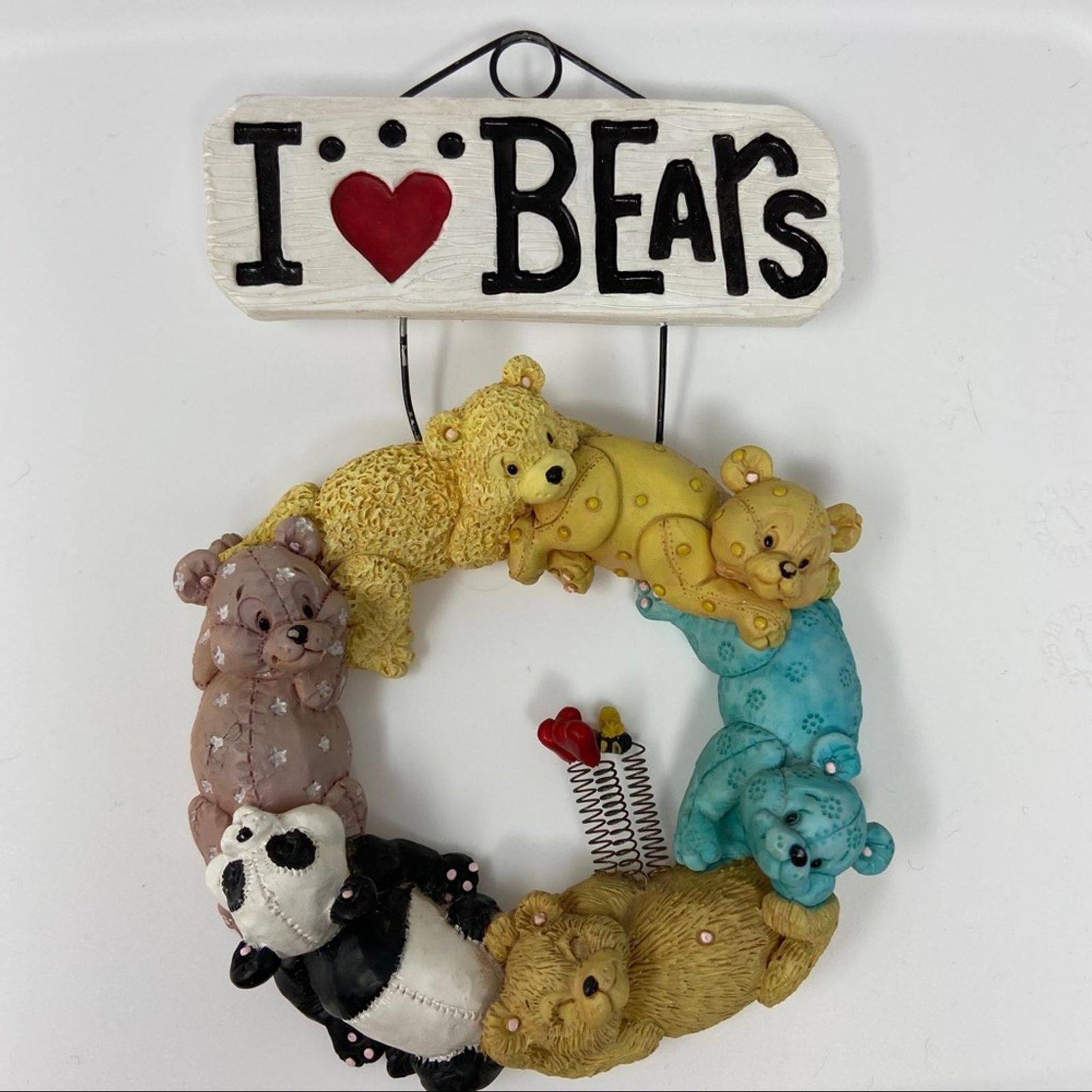 I Love Bears Hanging Figurine Vintage
