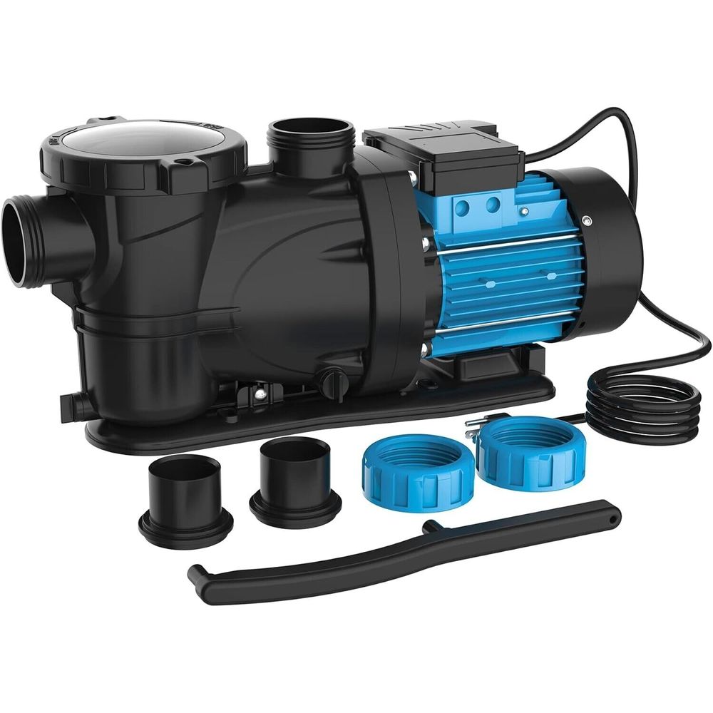 In/Above Ground Pool Pump 2HP 6950 GPH 115V Waterproof Motor ETL Low-Noise