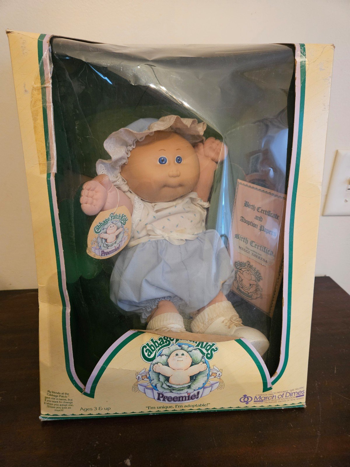 Vintage 1983 Cabbage Patch Kids Preemie Doll. Meggi Theresa. Adorable.