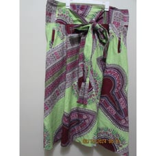 RAINBOW WOMEN'S BOHO WRAP SKIRT MAXI COTTON LIME GREEN PURPLE SIDE POCKETS BEACH