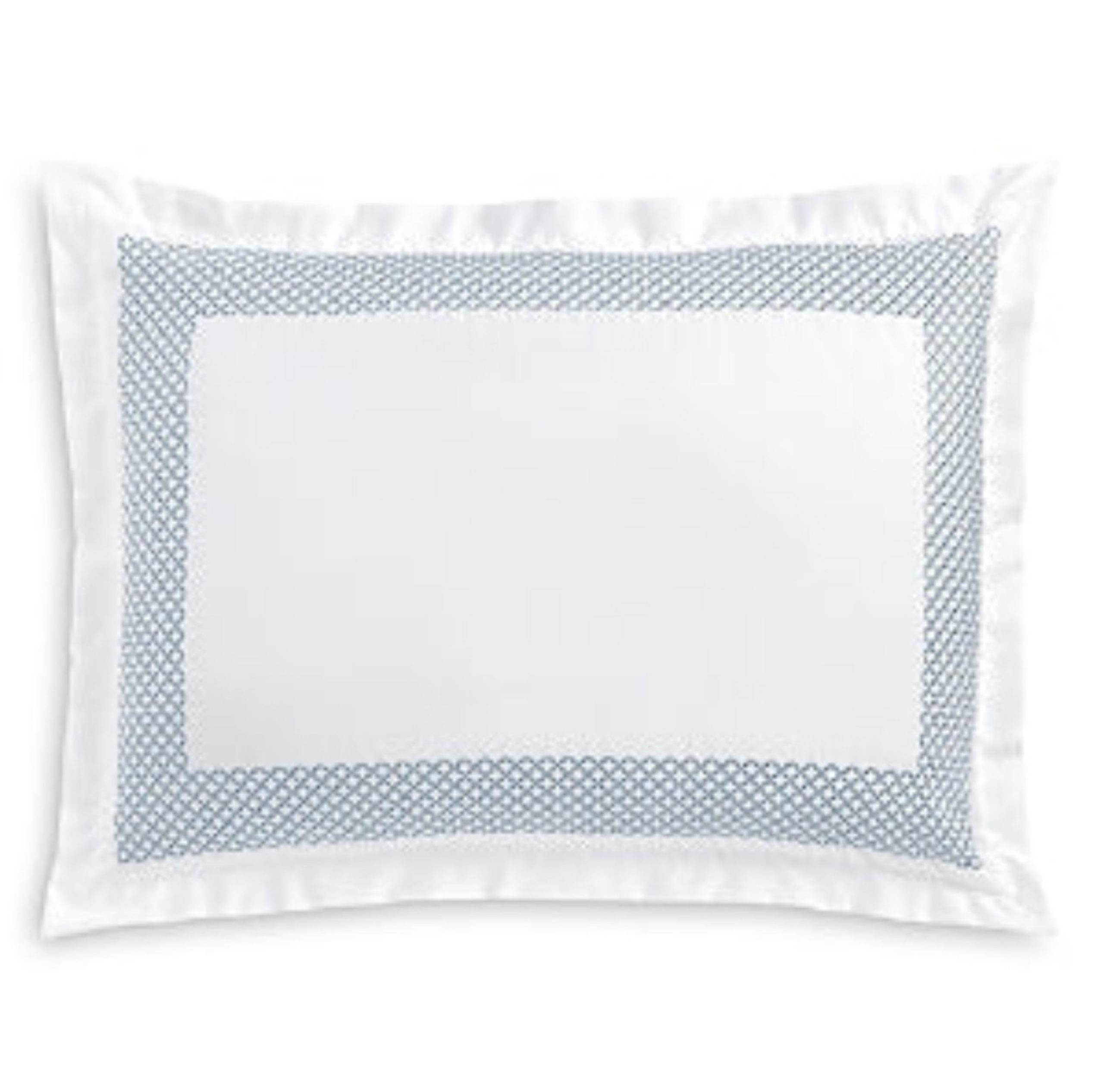 Hudson Park Standard Pillow Sham GEO Blue Pima Cotton 500TC Sateen