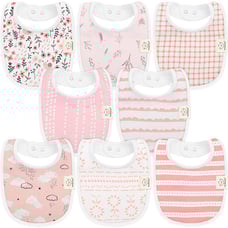 8-Pack Organic Baby Bibs for Boys, Girls - Soft Cotton Drooling and Teething bib