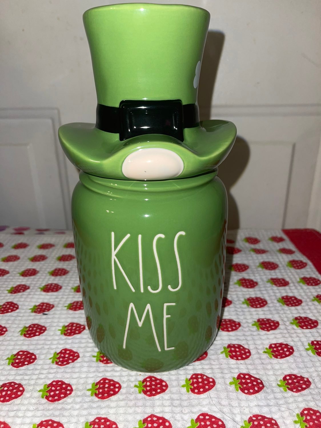 rae dunn baby kiss me canister