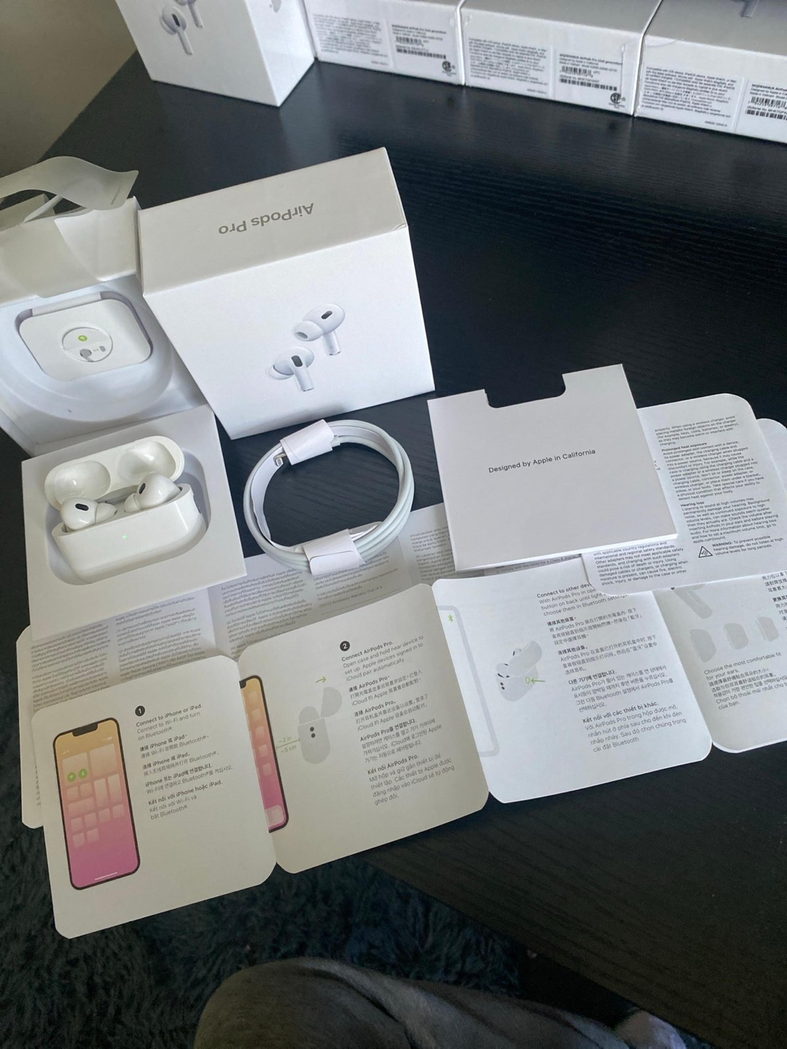 Used and all clean Apple AirPods Pro 2nd Generation with Charging Case in White