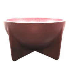 FS Standing Bowl 4 In High 6 in Across Die Cast Heavy Metal Powder Coated Bowl