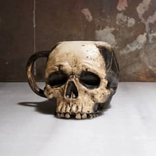 Ghost Skull Mug, Handmade Gift Mug, Horror Mug, Halloween Unique Gift, Gothic Mu