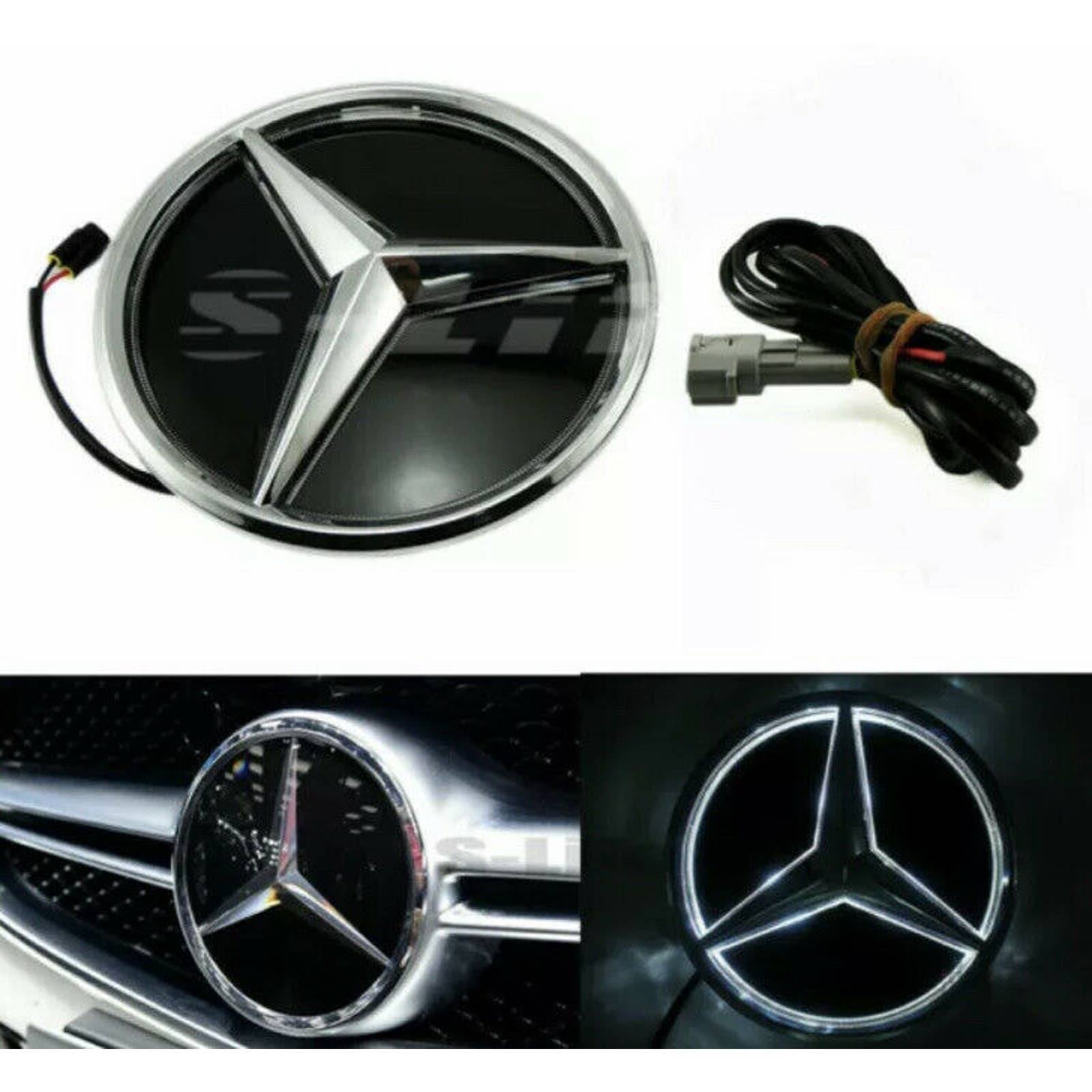 For Mercedes Benz 11-17 Front Grill Mirror Star LED White Illuminated Emblems