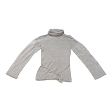 White + Warren Silk Cashmere Blend Neutral Cowl Neck Knit Tie Sweater | Size S