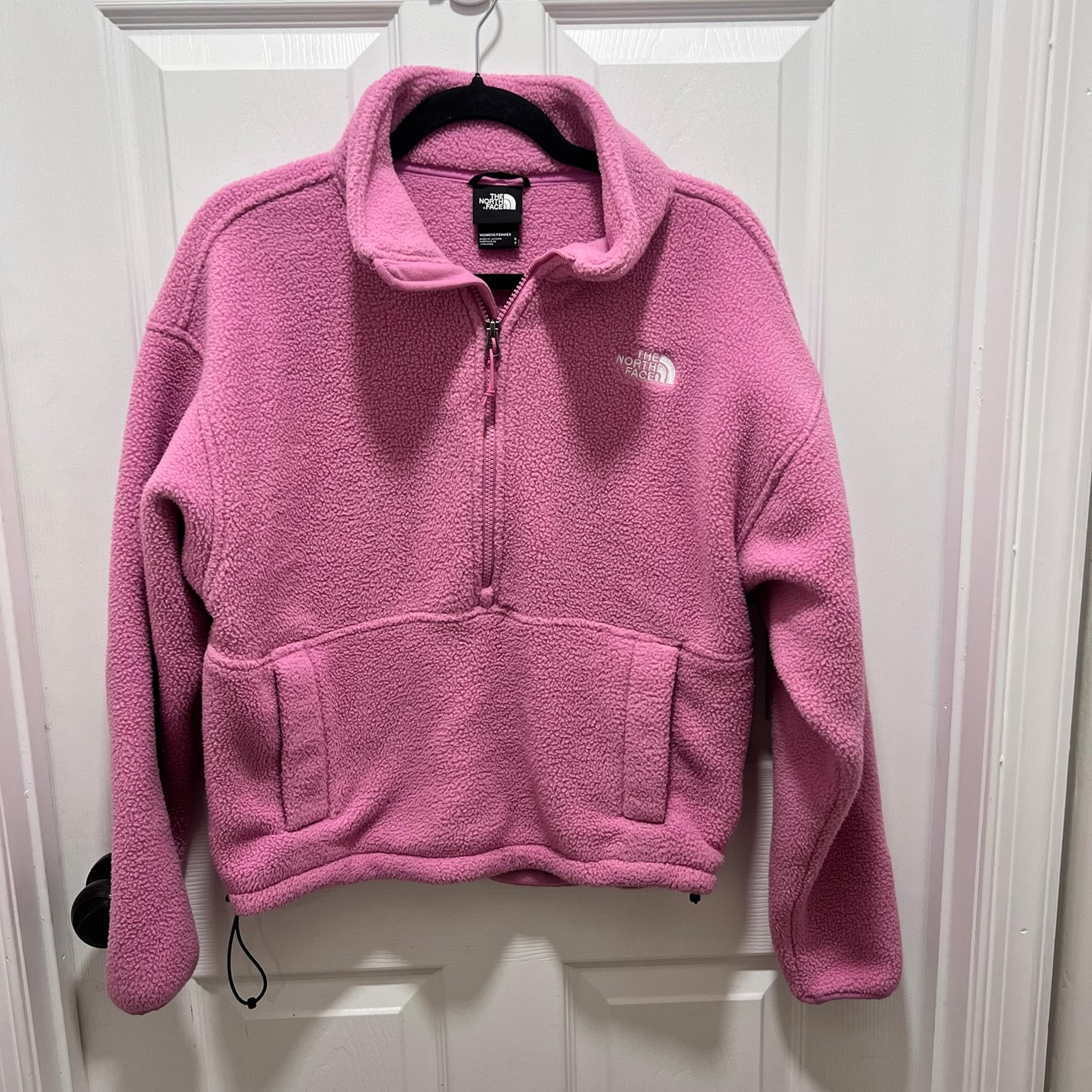 The North Face Women’s Pink Half Zip Fleece Pullover Sweatshirt Top Shirt size S