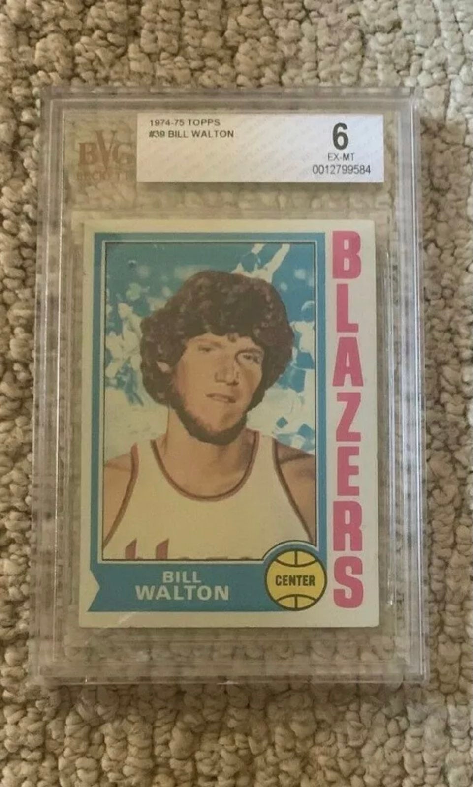 Bill Walton 1974 Topps Rookie Card BVG 6