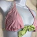 Beach Bunny Pink Gingham Halter Bikini Top nwt